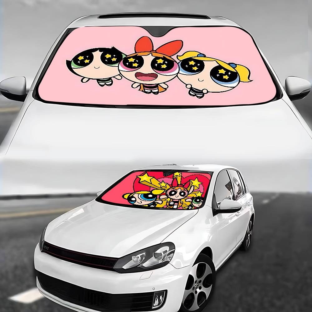 Cute-P-pOwerPuff-G- Girls Para - Windshield Sun Shade reseña y precio